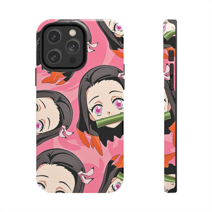 Nezuko Kamado Head Pattern Tough Phone Case | Anime - Demon Slayer