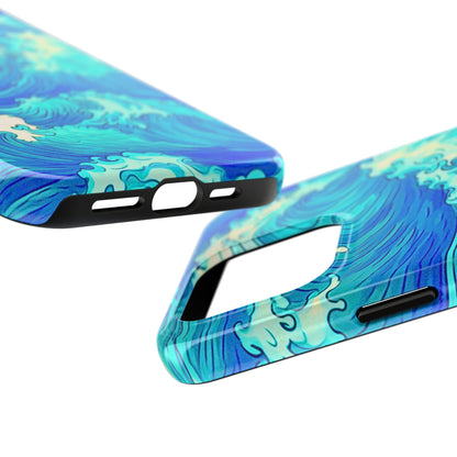 Funda resistente para teléfono con diseño de olas de agua | Estética