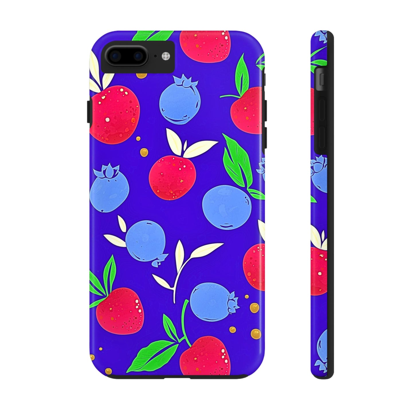 Funda resistente para teléfono con diseño de arándanos y fresas | Estética