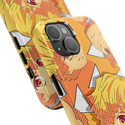 Zenitsu Agatsuma Haori Head Pattern Tough Phone Case | Anime - Demon Slayer