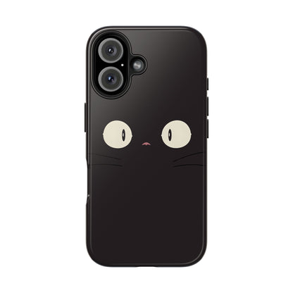 Adorable Black Cat Face and Eyes Minimal Tough Phone Case | Animals