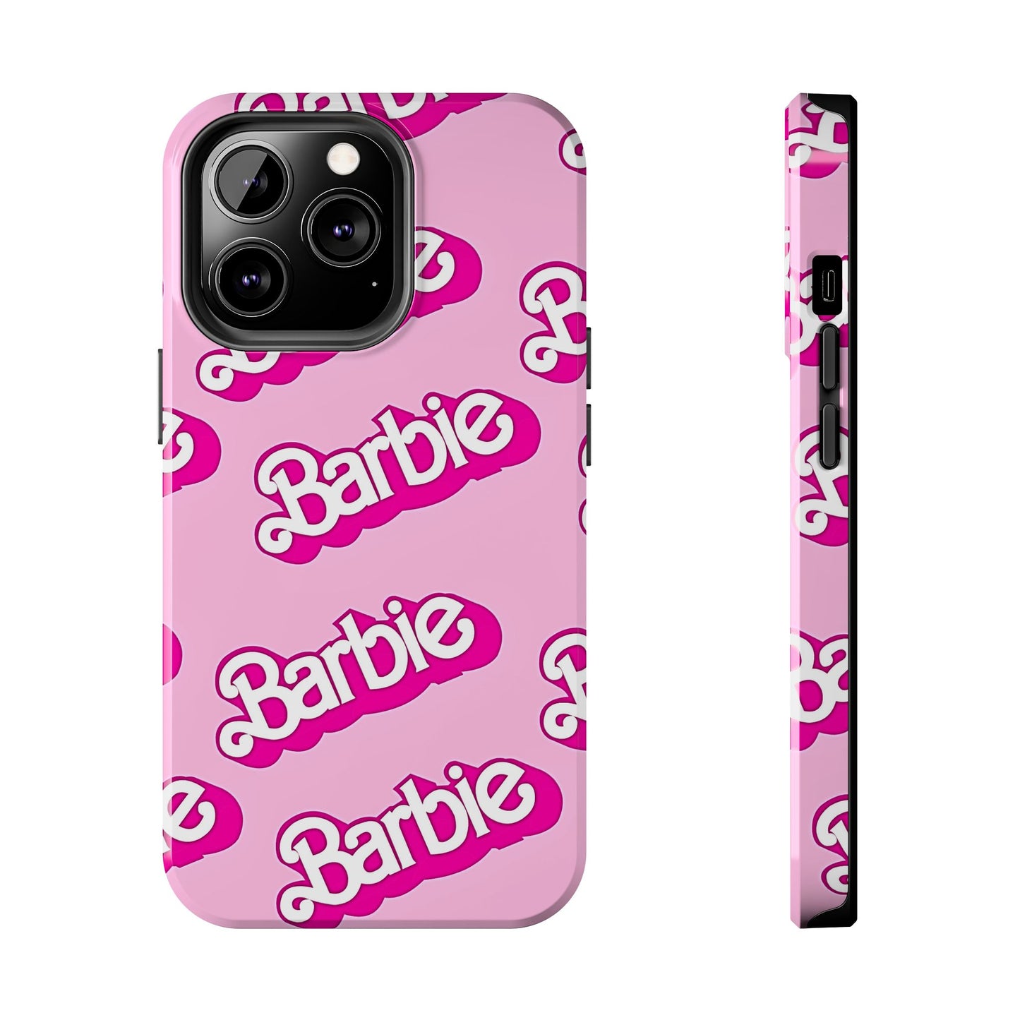 Funda rígida para teléfono con estampado retro del logotipo de Barbie | Estética