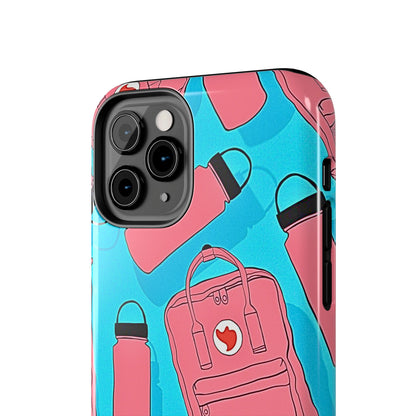 VSCO Kanken Backpack Water Bottle Pink & Blue Tough Phone Case | Aesthetic