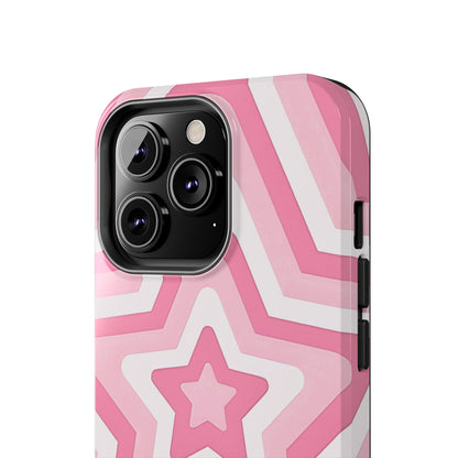 Pink Preppy Star Pattern Style Tough Phone Case | Aesthetic
