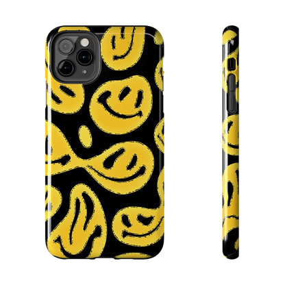 Funda resistente para teléfono con cara sonriente psicodélica colorida (versión 1) | Estética