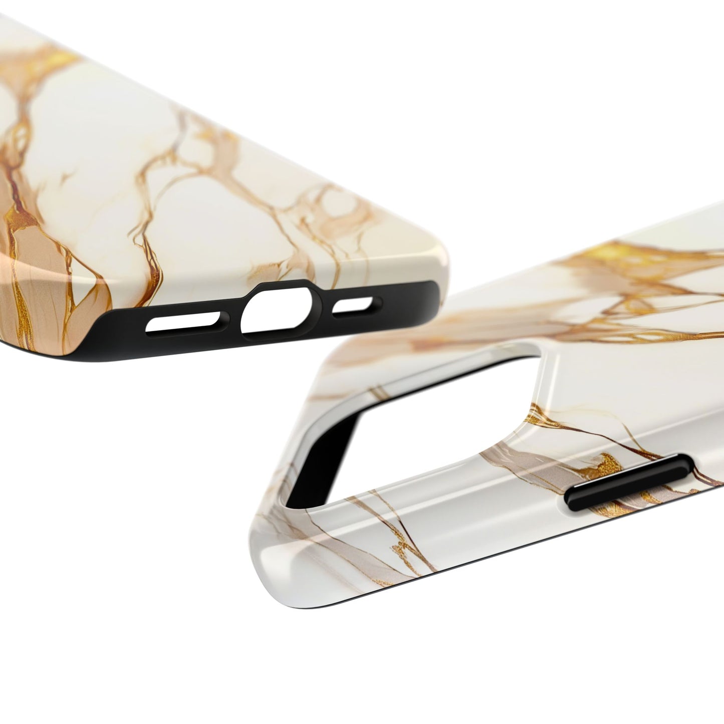 Funda/Cubierta resistente para teléfono con textura de mármol dorado de lujo | Estética
