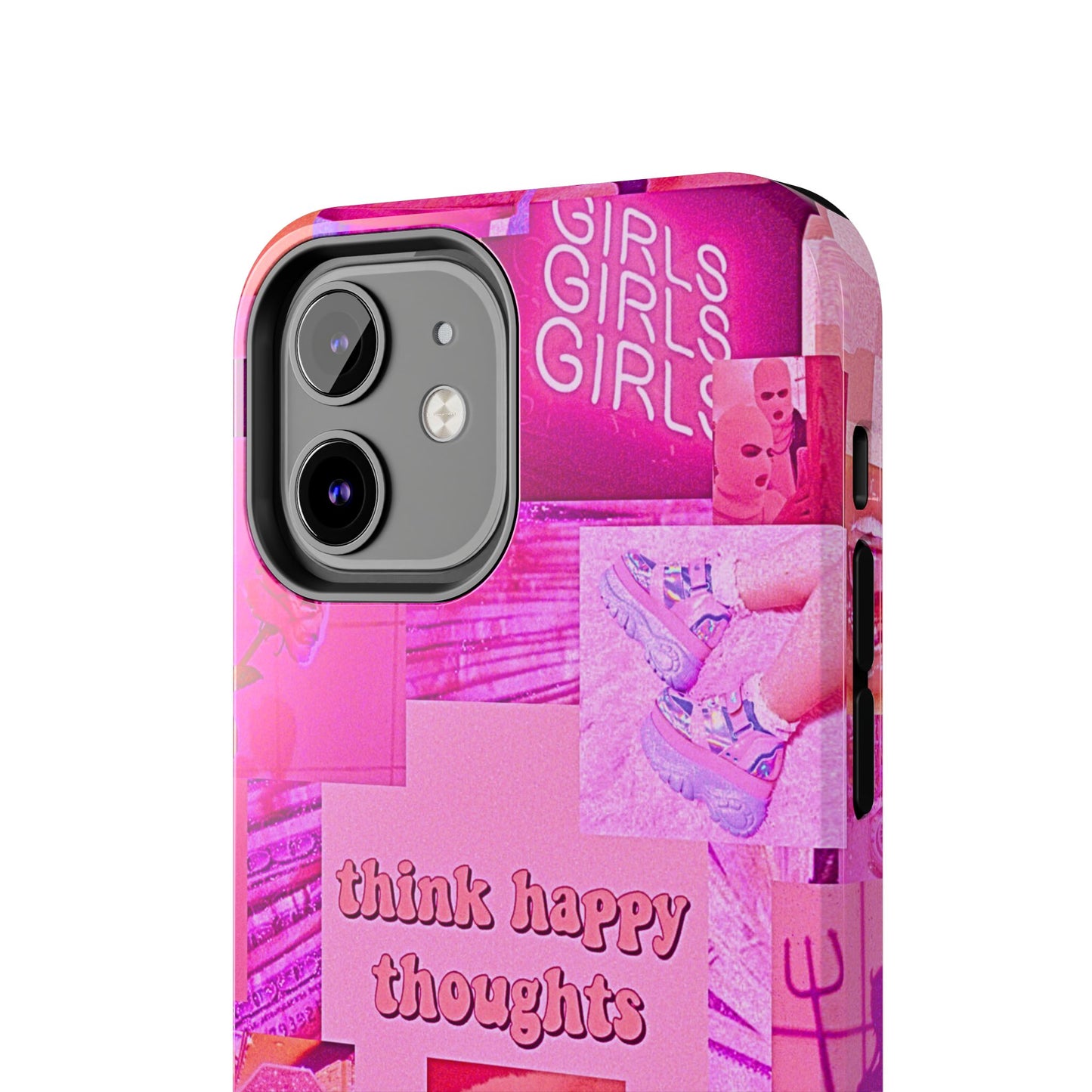 Think Happy Thoughts Pink Tough Phone Case | Aesthetic