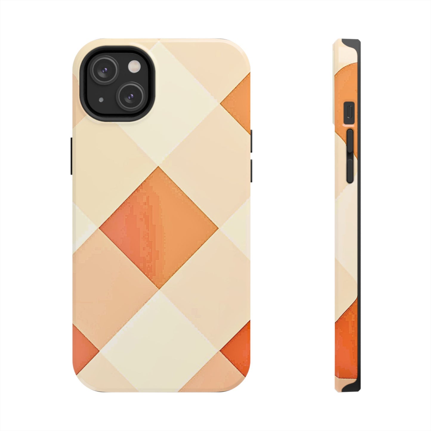 Pastel Minimalist Two-Tone Checkerboard Tough Phone Case | Aesthetic