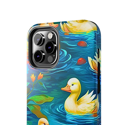 Ducks in the Pond Pattern Style Tough Phone Case | Animals