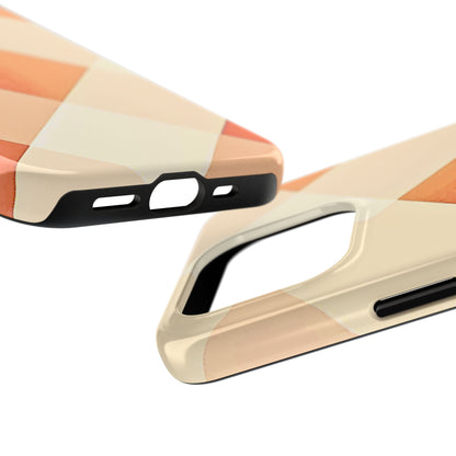 Pastel Minimalist Two-Tone Checkerboard Tough Phone Case | Aesthetic