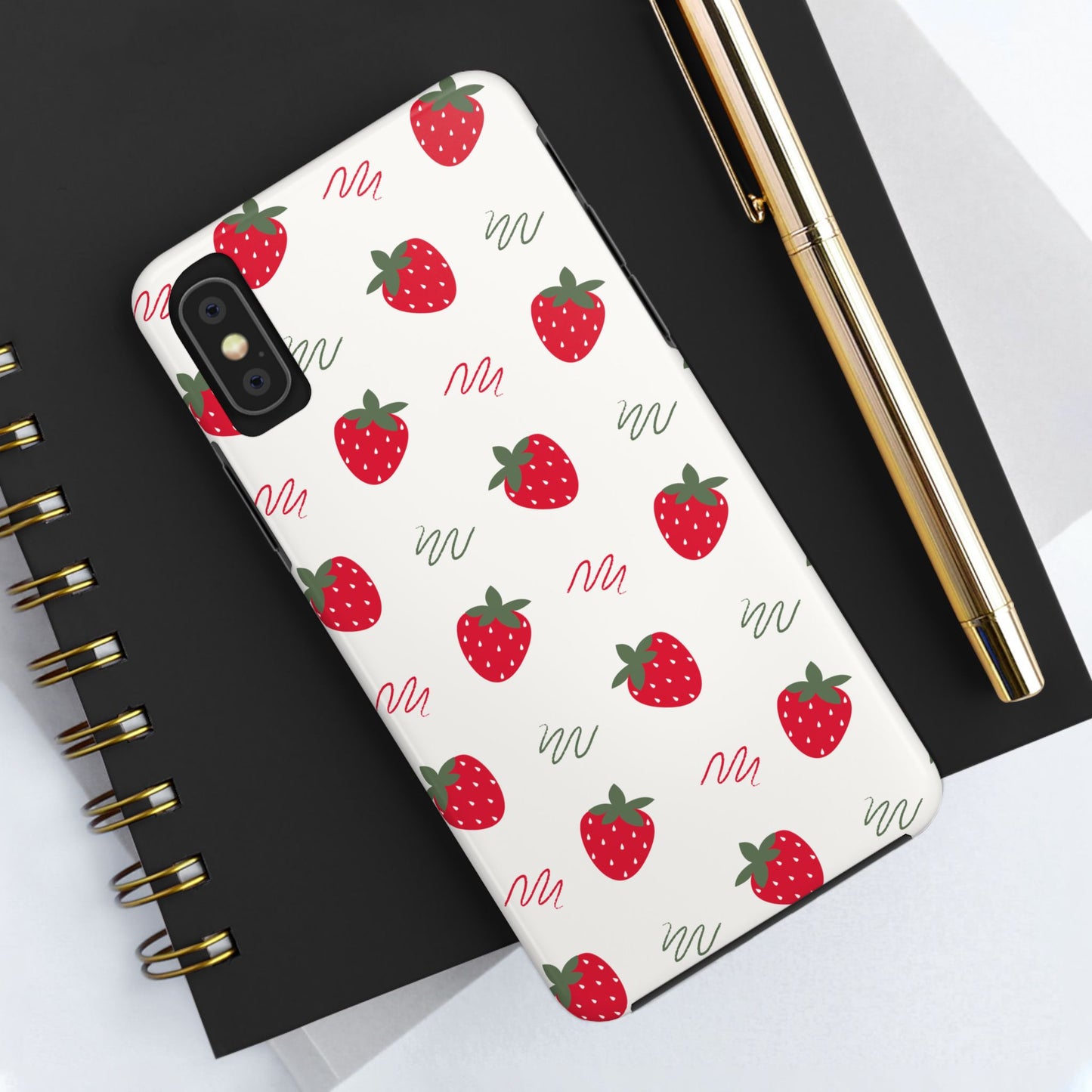 Strawberry Doodle Delight Tough Phone Case | Food