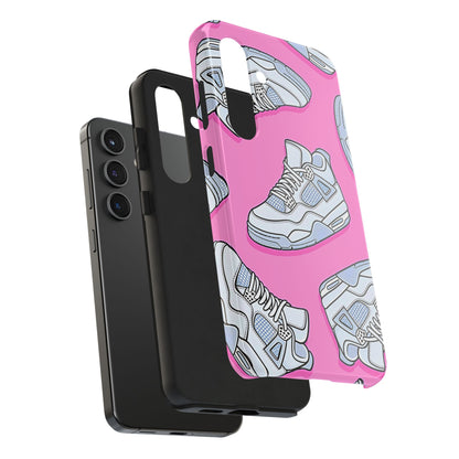 Funda resistente para teléfono con diseño de zapatillas Jordan 4 blancas | Estética