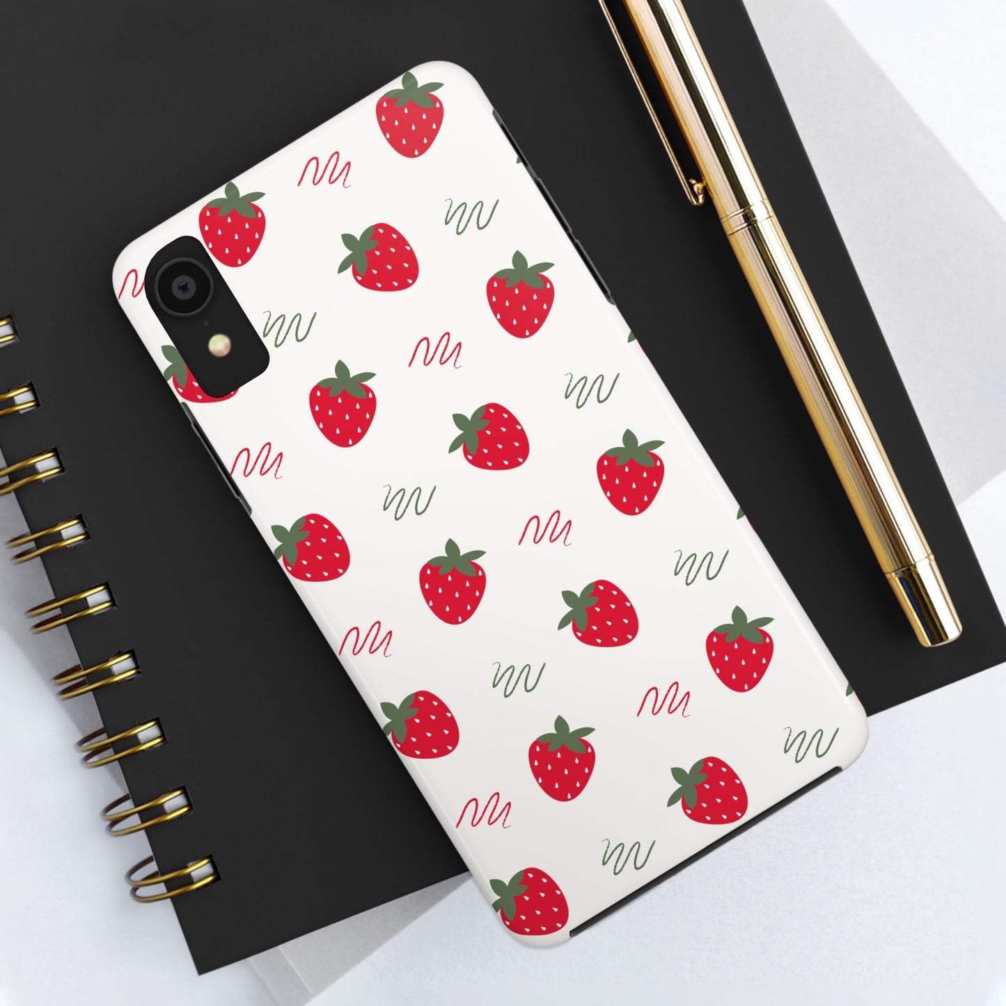 Strawberry Doodle Delight Tough Phone Case | Food