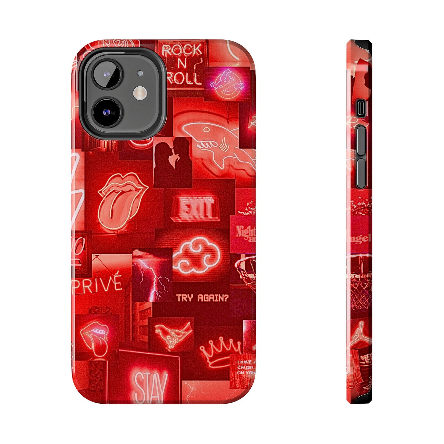 Funda resistente para teléfono con diseño de neón rojo | Estética