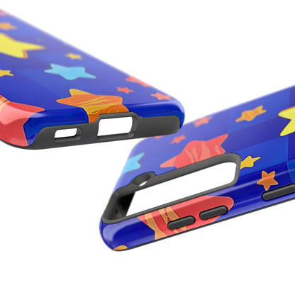 Funda resistente para teléfono con estampado de estrellas vibrantes y preppy | Estética