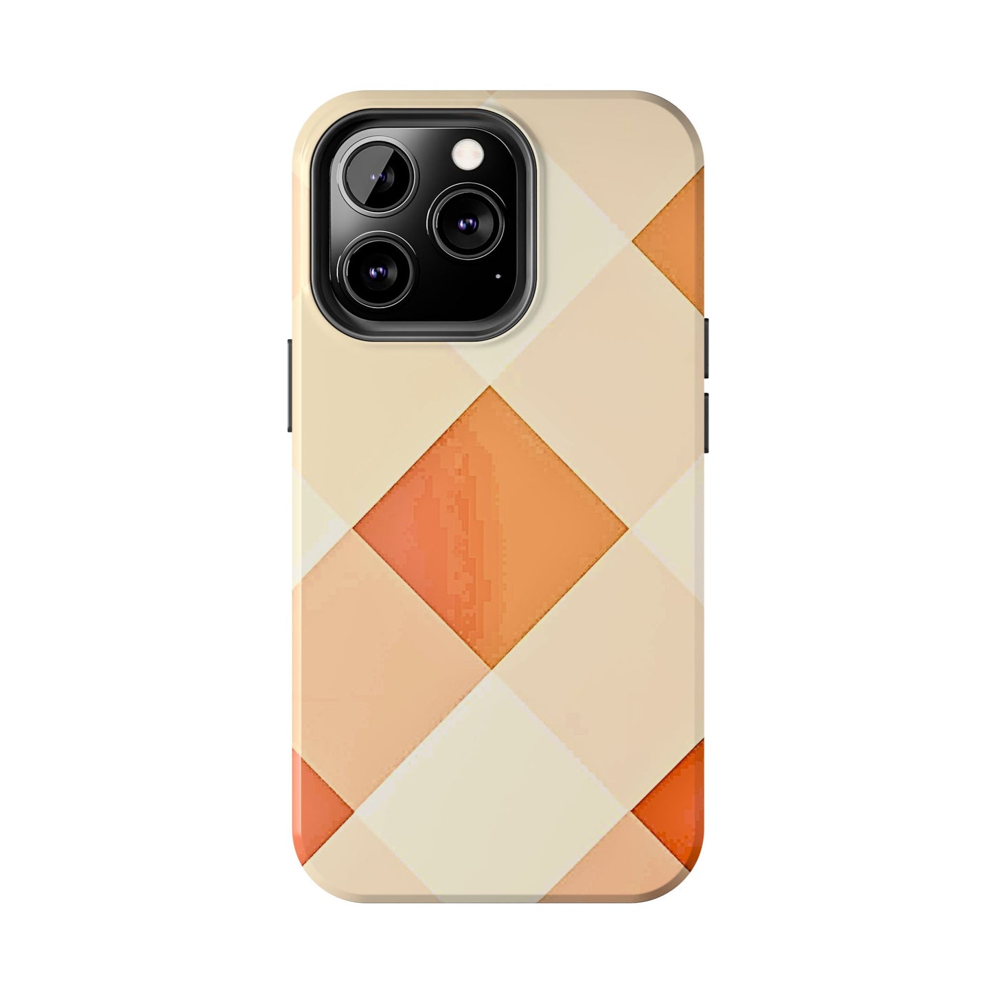 Pastel Minimalist Two-Tone Checkerboard Tough Phone Case | Aesthetic