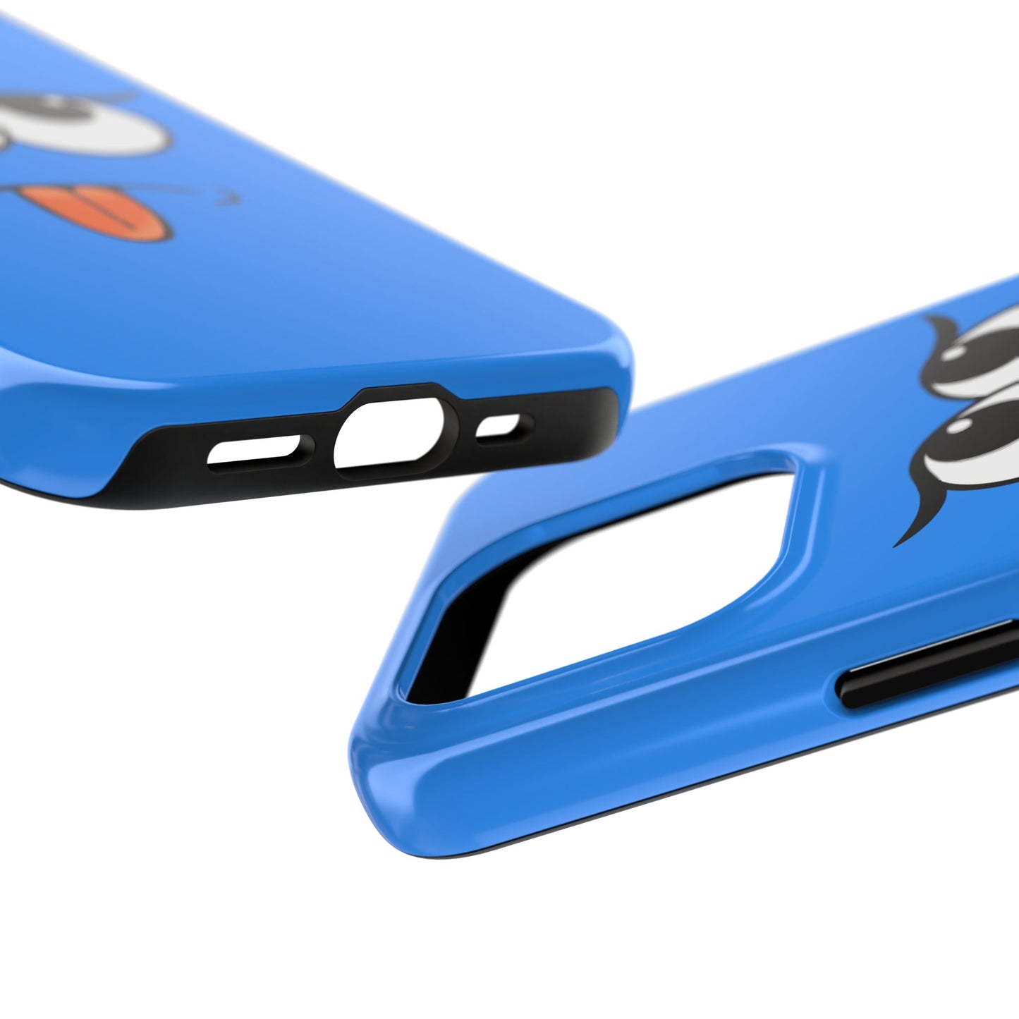 Silly Tongue Out Cartoon Face Blue Background Tough Phone Case | Funny