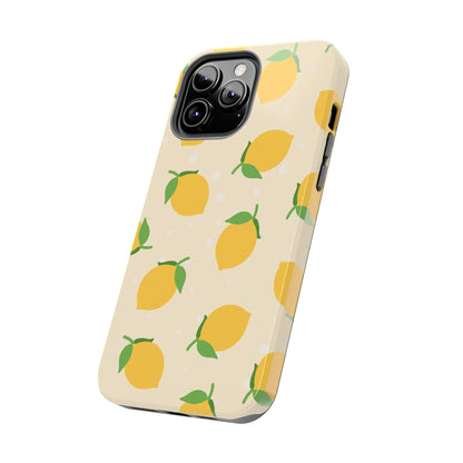 Cute Aesthetic Lemon Pattern Citrus Design Tough Phone Case | Food