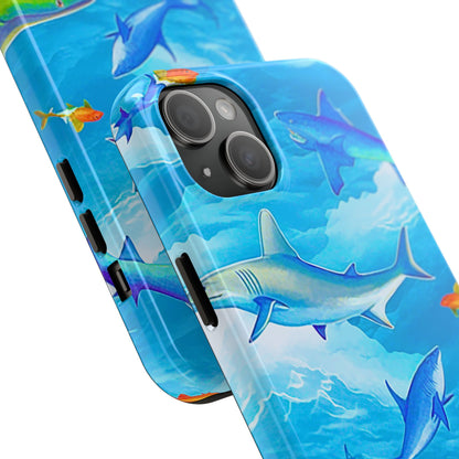 Sharks in the Sky Pattern Style Tough Phone Case | Animals