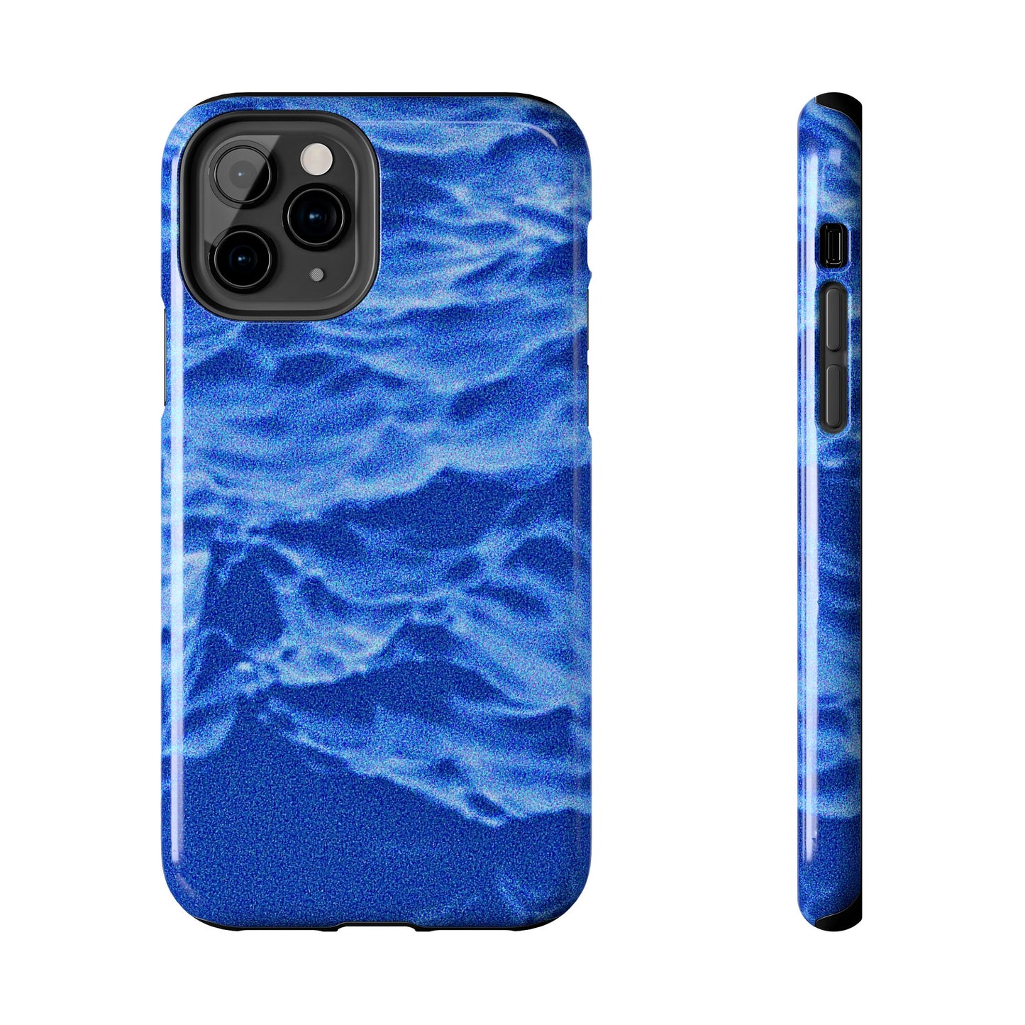 Funda resistente para teléfono azul oscuro con olas del océano borrosas | Estética