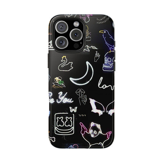 White Neon Style Tough Phone Case | Aesthetic