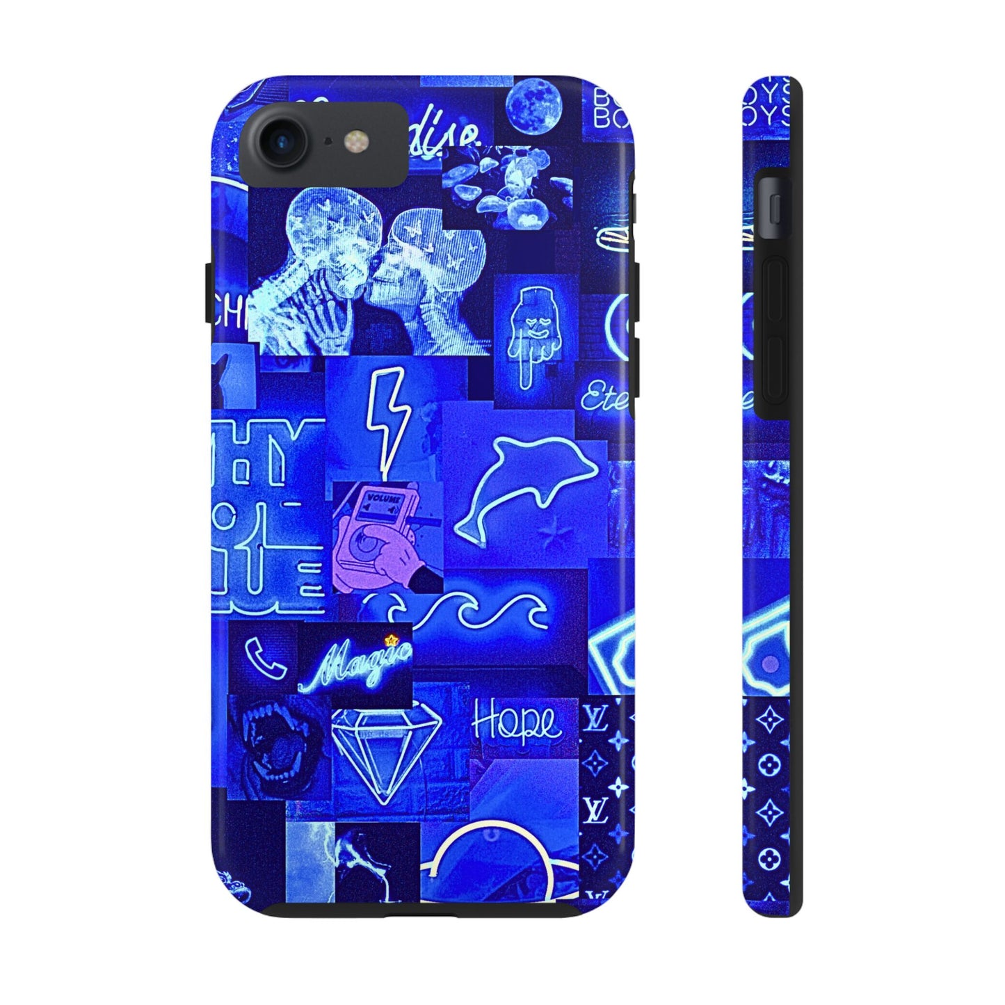 Blue Neon Style Tough Phone Case | Aesthetic