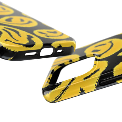 Funda resistente para teléfono con cara sonriente psicodélica colorida (versión 1) | Estética