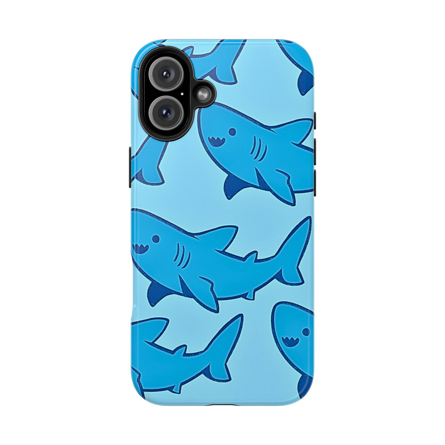 Smiley Shark Fun Pattern Tough Phone Case | Animals