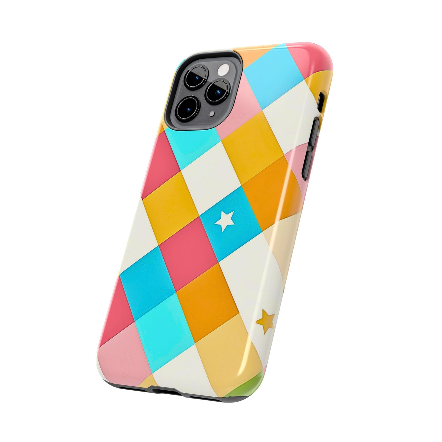 Vibrant Preppy Checkered Tough Phone Case | Aesthetic
