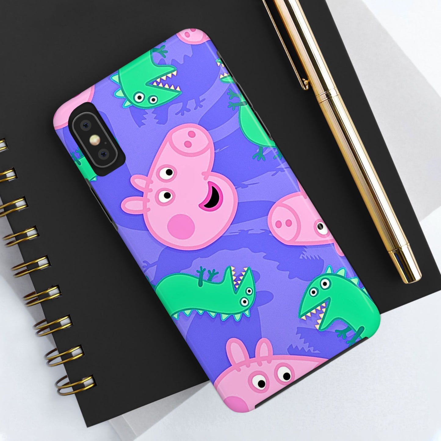 Peppa Pig & George Dinosaur Pattern Tough Phone Case | Cartoons - Peppa Pig