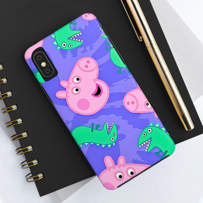 Peppa Pig & George Dinosaur Pattern Tough Phone Case | Cartoons - Peppa Pig