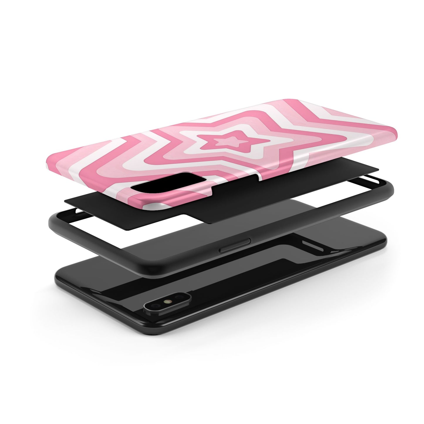 Pink Preppy Star Pattern Style Tough Phone Case | Aesthetic