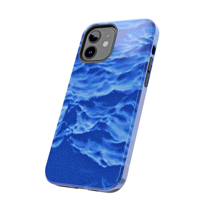 Funda resistente para teléfono azul oscuro con olas del océano borrosas | Estética
