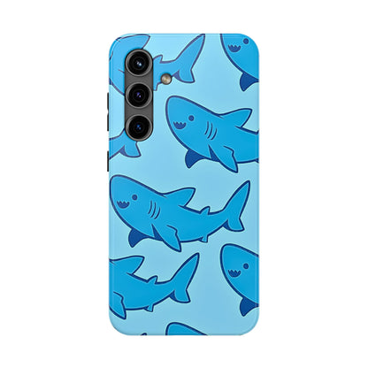 Smiley Shark Fun Pattern Tough Phone Case | Animals