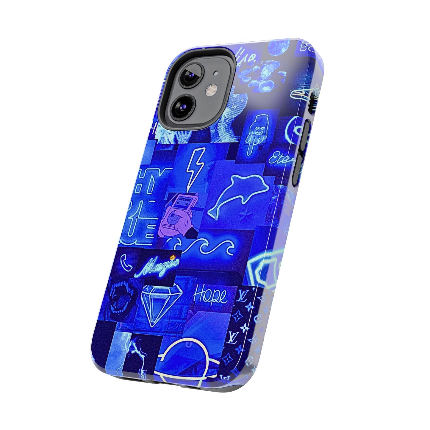 Blue Neon Style Tough Phone Case | Aesthetic
