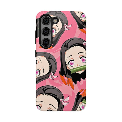 Nezuko Kamado Head Pattern Tough Phone Case | Anime - Demon Slayer