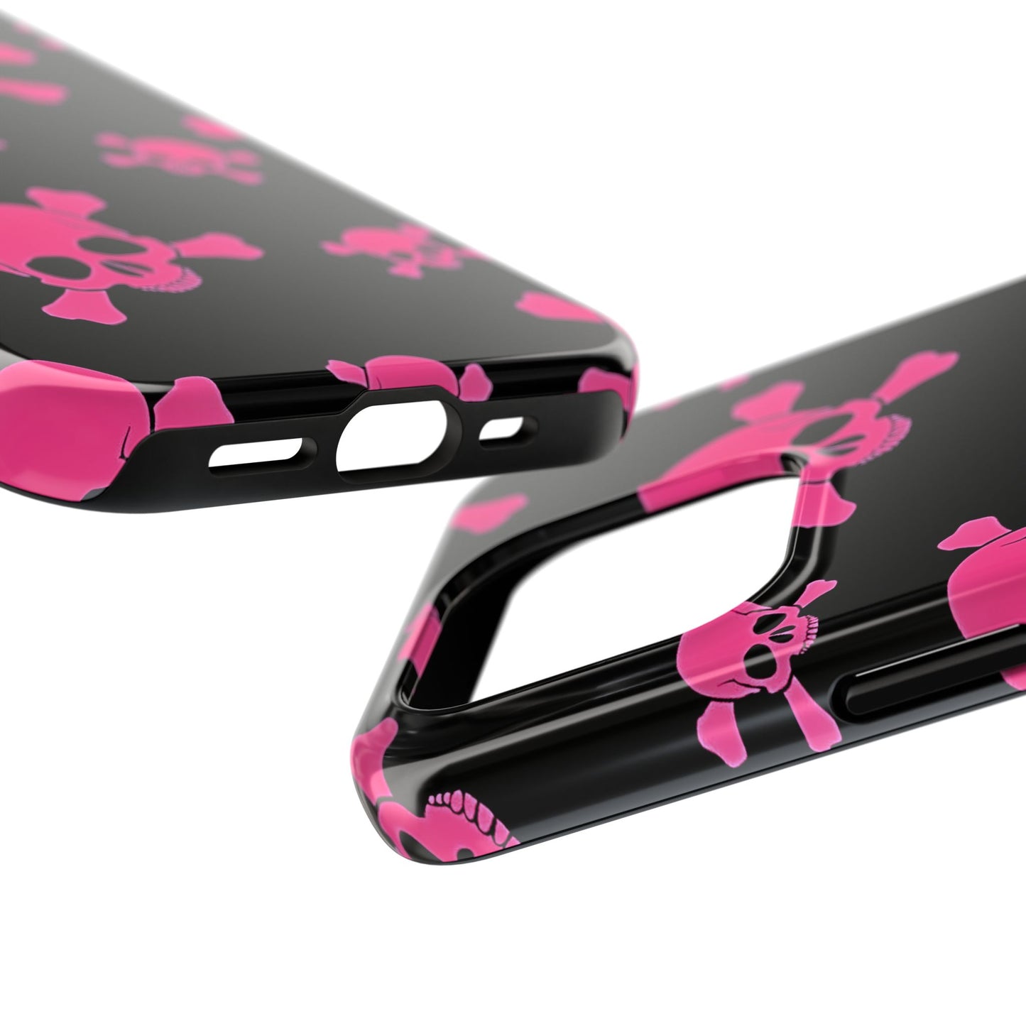 Funda resistente para teléfono estilo emo con calavera rosa | Estética