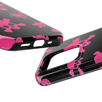Funda resistente para teléfono estilo emo con calavera rosa | Estética