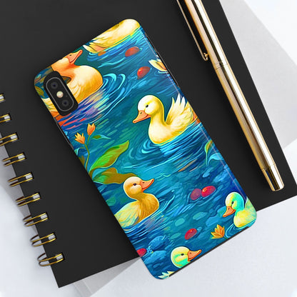 Ducks in the Pond Pattern Style Tough Phone Case | Animals