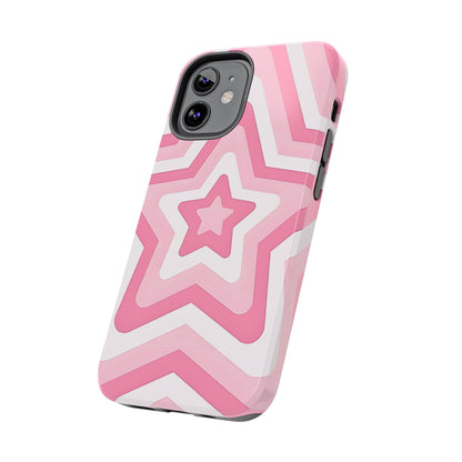 Pink Preppy Star Pattern Style Tough Phone Case | Aesthetic