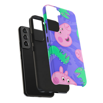 Peppa Pig & George Dinosaur Pattern Tough Phone Case | Cartoons - Peppa Pig