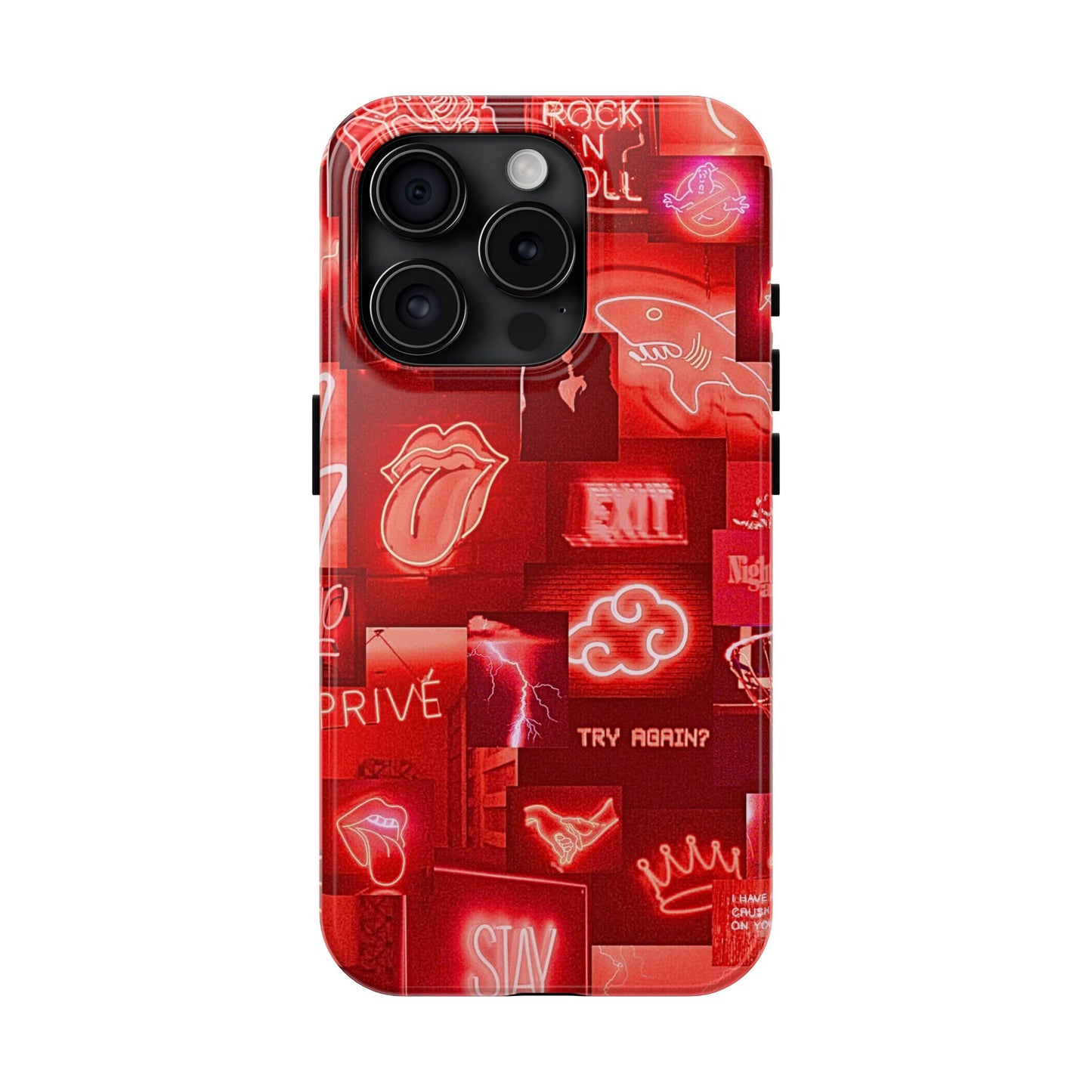 Funda resistente para teléfono con diseño de neón rojo | Estética