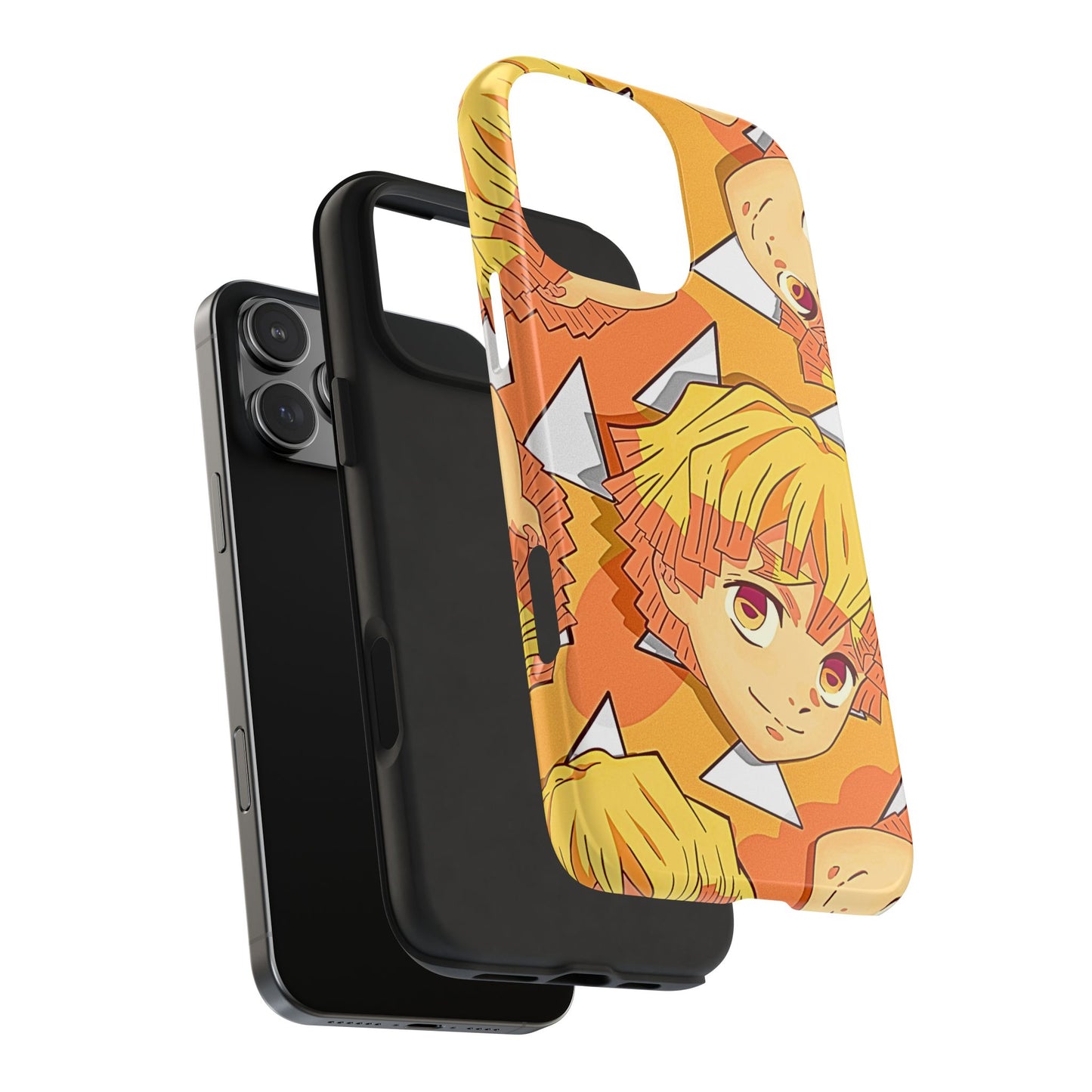 Zenitsu Agatsuma Haori Head Pattern Tough Phone Case | Anime - Demon Slayer