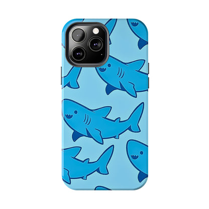 Smiley Shark Fun Pattern Tough Phone Case | Animals