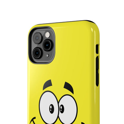 Smiley Happy Face Yellow Minimalist Cartoon Tough Phone Case | Funny