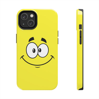 Smiley Happy Face Yellow Minimalist Cartoon Tough Phone Case | Funny