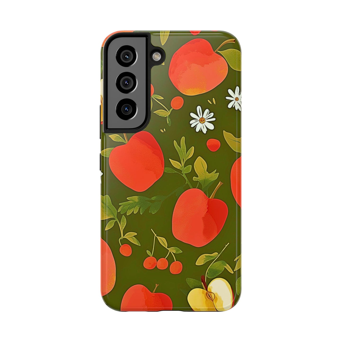 Funda/Cubierta resistente para teléfono con diseño de manzanas y bayas | Estética