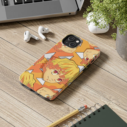 Zenitsu Agatsuma Haori Head Pattern Tough Phone Case | Anime - Demon Slayer