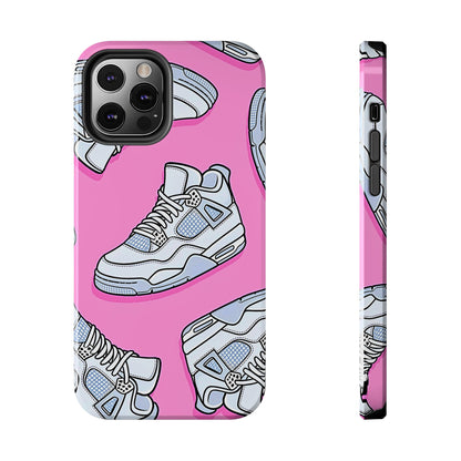 Funda resistente para teléfono con diseño de zapatillas Jordan 4 blancas | Estética