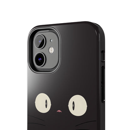 Adorable Black Cat Face and Eyes Minimal Tough Phone Case | Animals